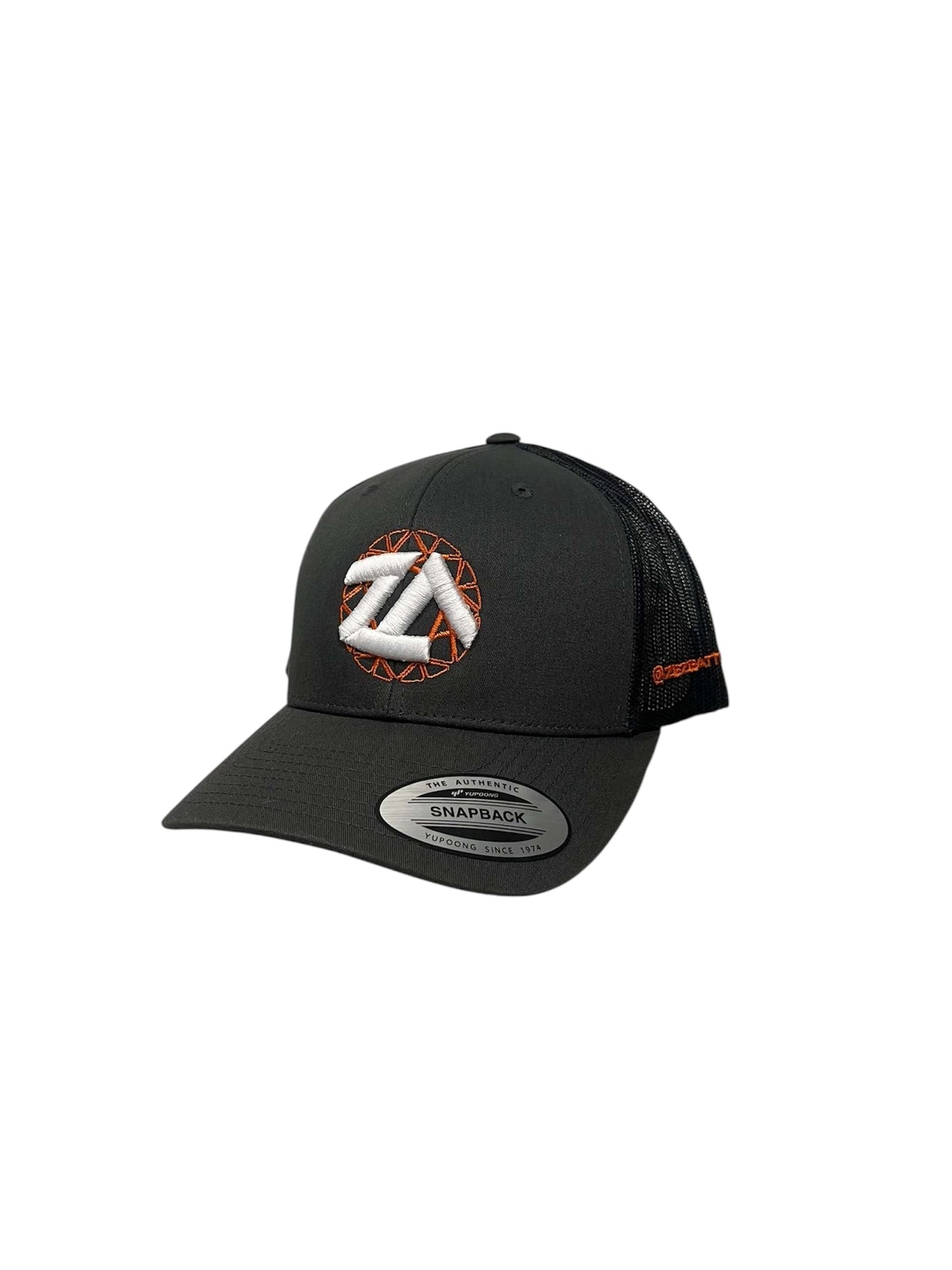 ZEZE ATTIRE ORANGE CIRCLE LOGO CAP (GREY)